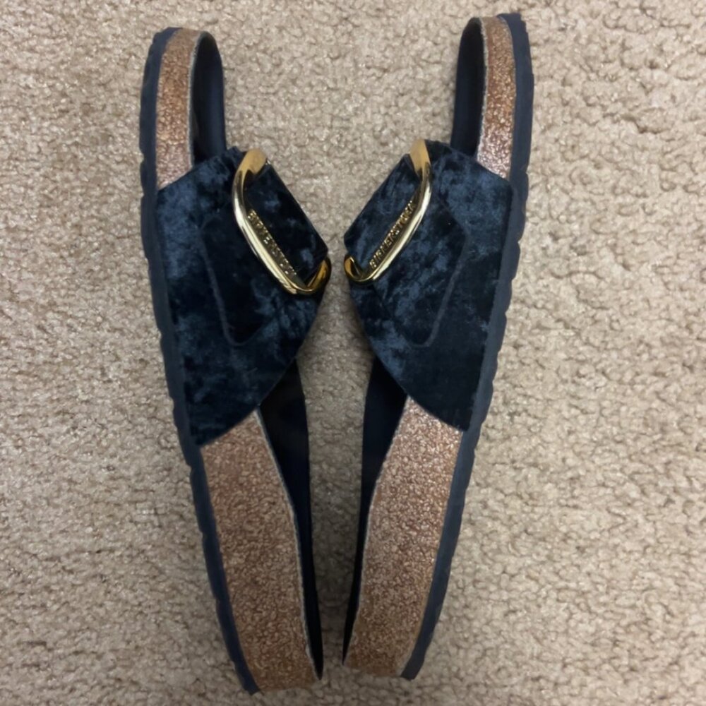 Birkenstock Madrid black big buckle Nubuck Leather